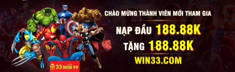 Khuyến mãi 33Win99 - Tiền thưởng lớn, hoàn trả cược hấp dẫn